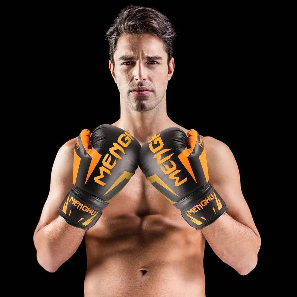 1 Pair Boxing Gloves with Wrist Support Straps Muay Thai MMA Punching Training Bag Gloves Handwraps Kick Boxing Sports Mittens