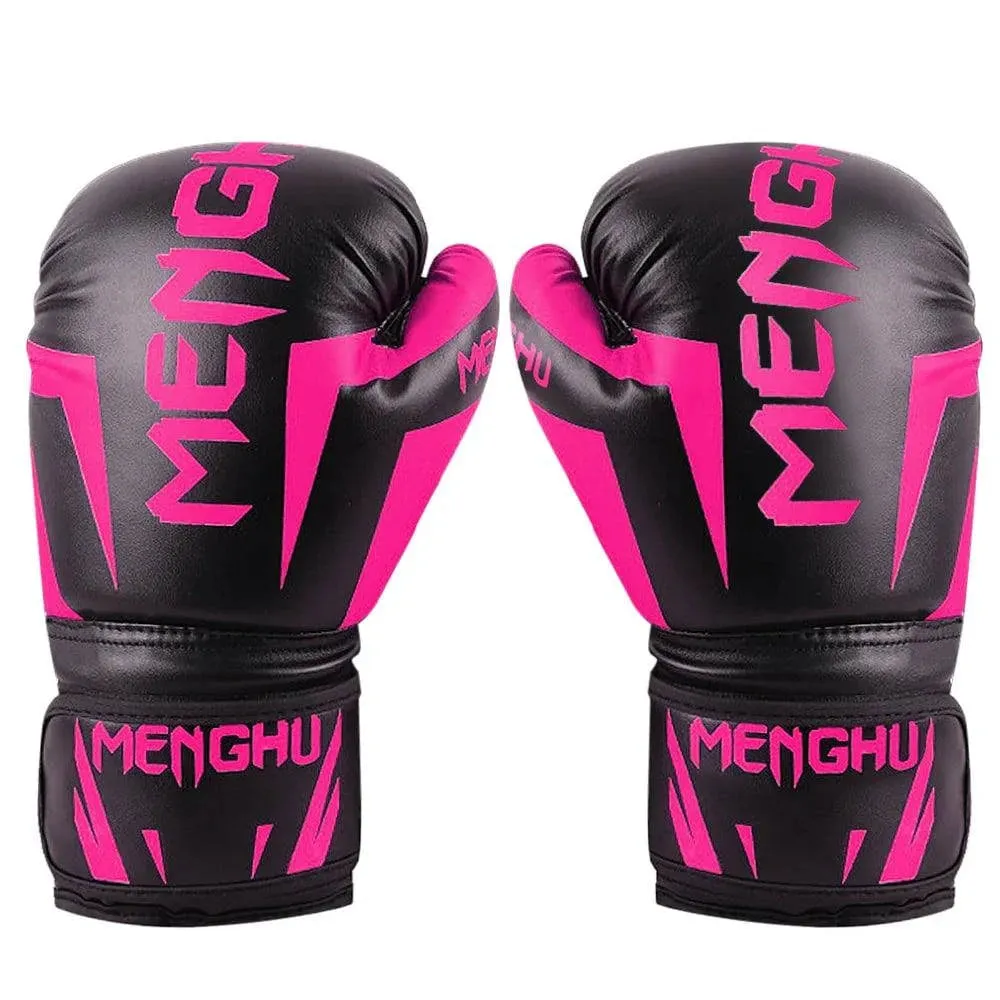 1 Pair Boxing Gloves with Wrist Support Straps Muay Thai MMA Punching Training Bag Gloves Handwraps Kick Boxing Sports Mittens