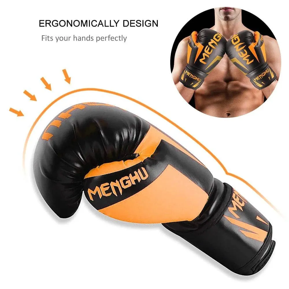 1 Pair Boxing Gloves with Wrist Support Straps Muay Thai MMA Punching Training Bag Gloves Handwraps Kick Boxing Sports Mittens