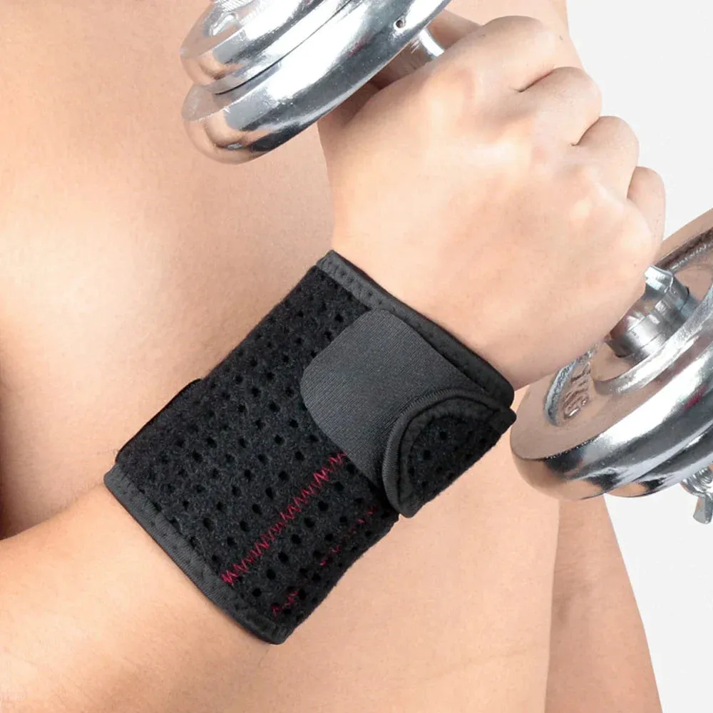 1 Pc Sports Adjustable Breathable Wrist Brace with Spring Support for Basketball Gym Training