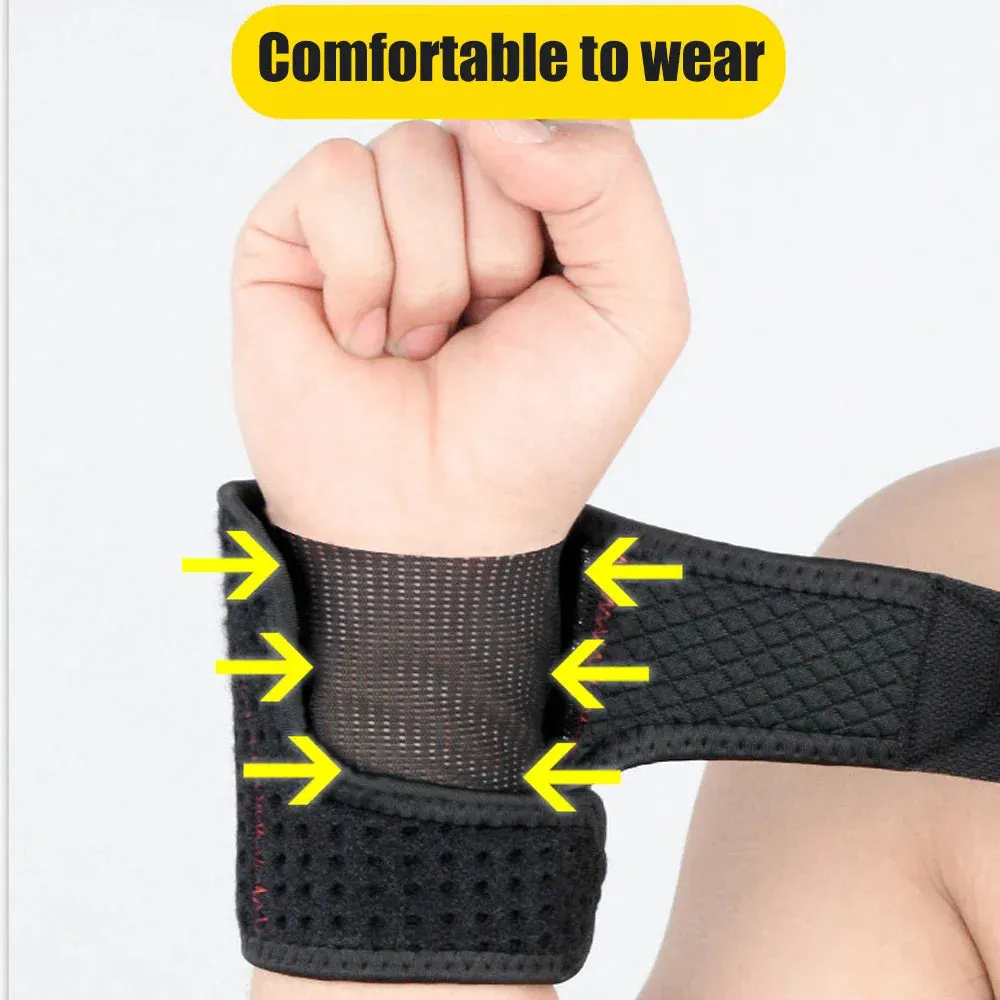 1 Pc Sports Adjustable Breathable Wrist Brace with Spring Support for Basketball Gym Training