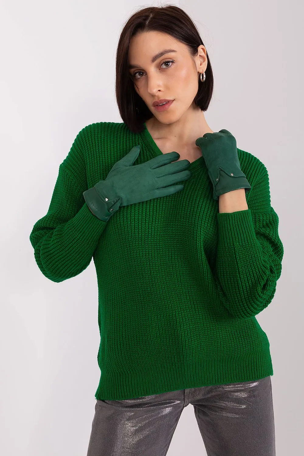 A.T.  Women's European Winter Gloves with Leather Detail