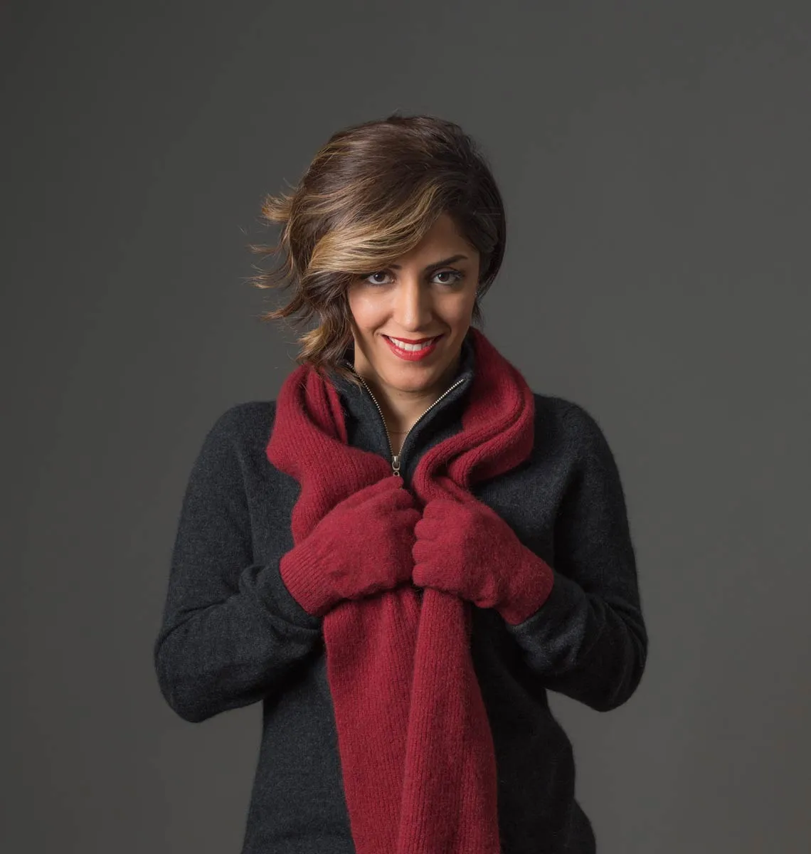 Berry #2 Plain Gloves Possum Merino Wool - NX100