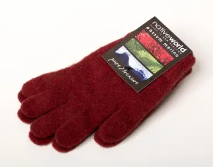 Berry #2 Plain Gloves Possum Merino Wool - NX100