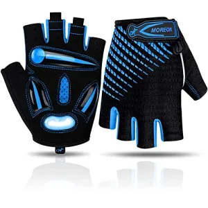 BIKINGMOREOK Cycling Gloves Bike Gloves for Men Women,Breathable Bicycle Gloves,5MM Gel Pads Mountain Bike Gloves,Non-Slip DH Road MTB Biking Gloves for Cycling,Workout Sports-Blue-S