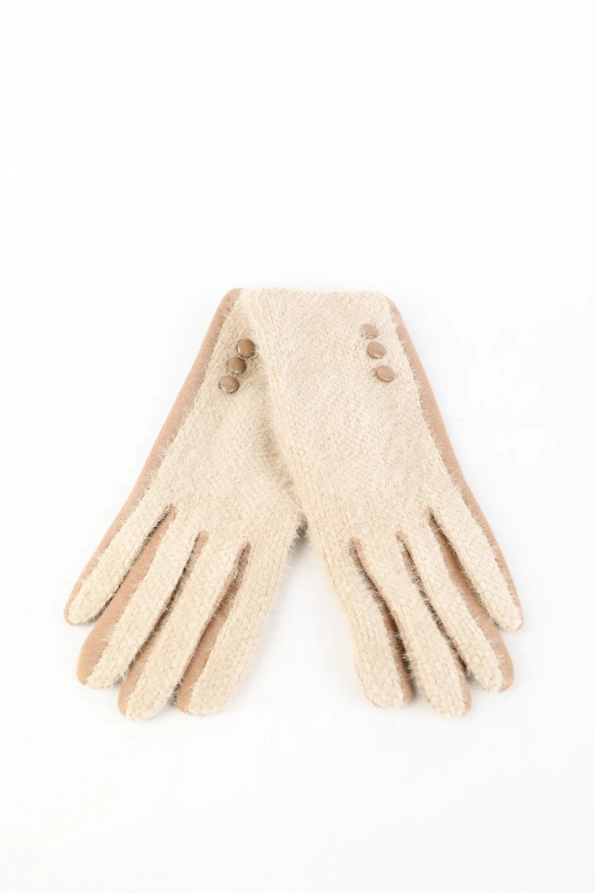 Charlotte Wool Mix Beige Gloves