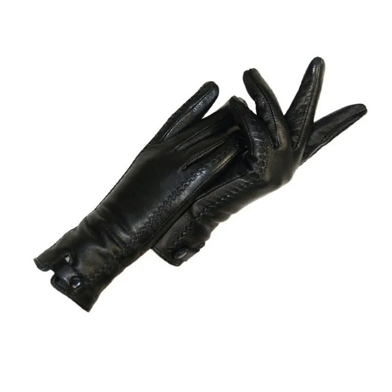CHING YUN Women's Gloves Genuine Leather Soft Rabbit Fur Lining High-Quality
