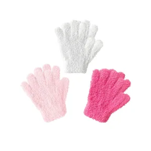 EvridWear Kids Fluffy Winter Gloves Neon Pink - Warm & Stretchy
