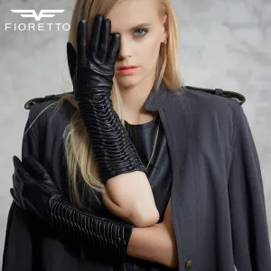 FIORETTO Women's Long Leather Gloves