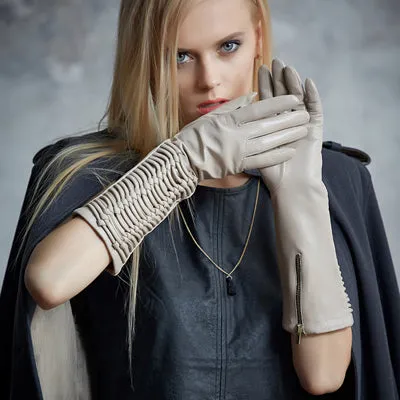 FIORETTO Women's Long Leather Gloves