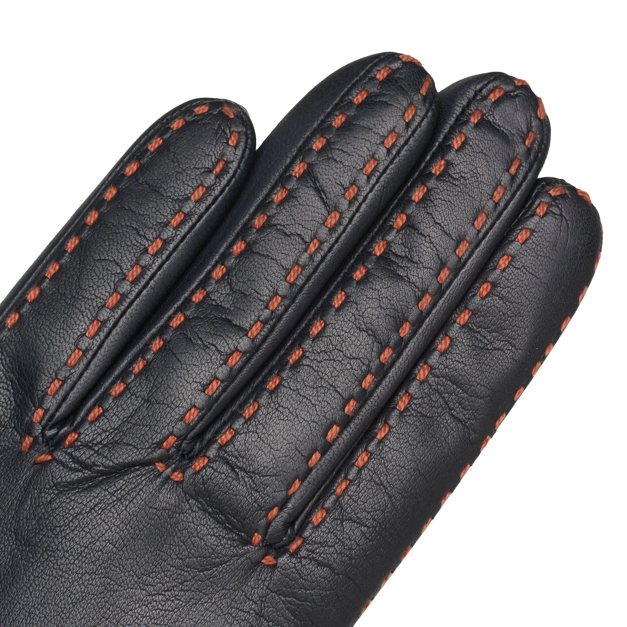 Foligno Blue navy with Camel Leather Gloves