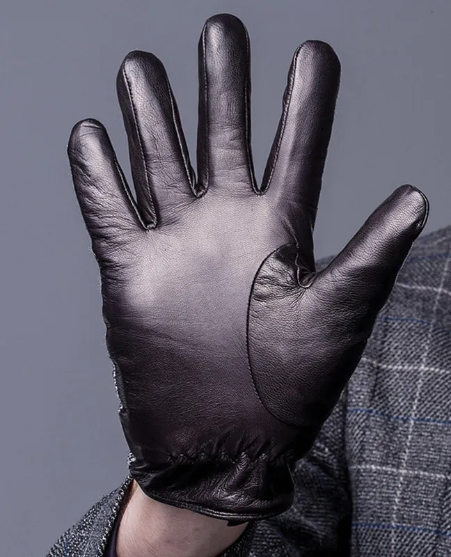 Genuine Leather Plaid Glove
