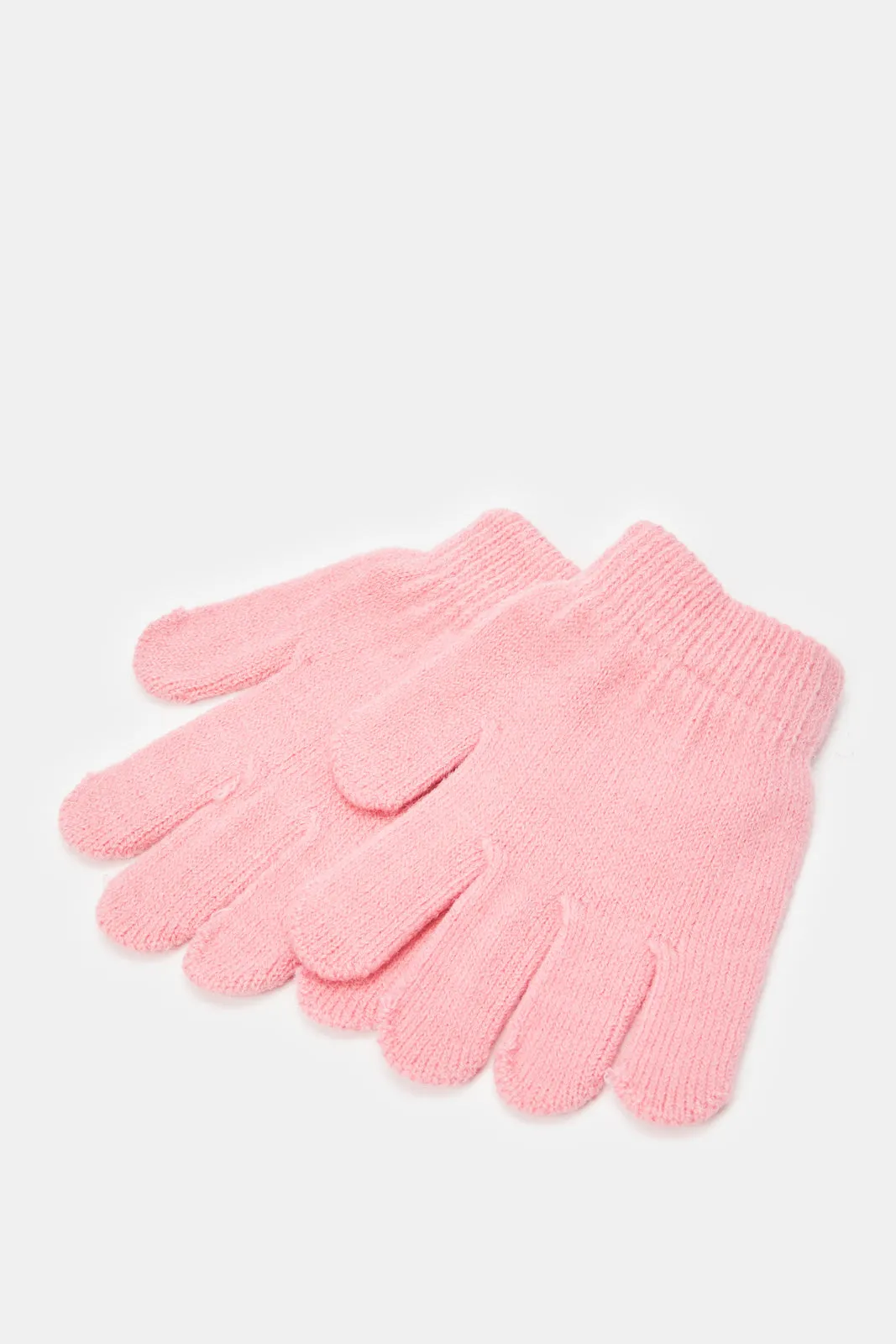 Girls Pink Embellished Scarf Set (3 Piece)