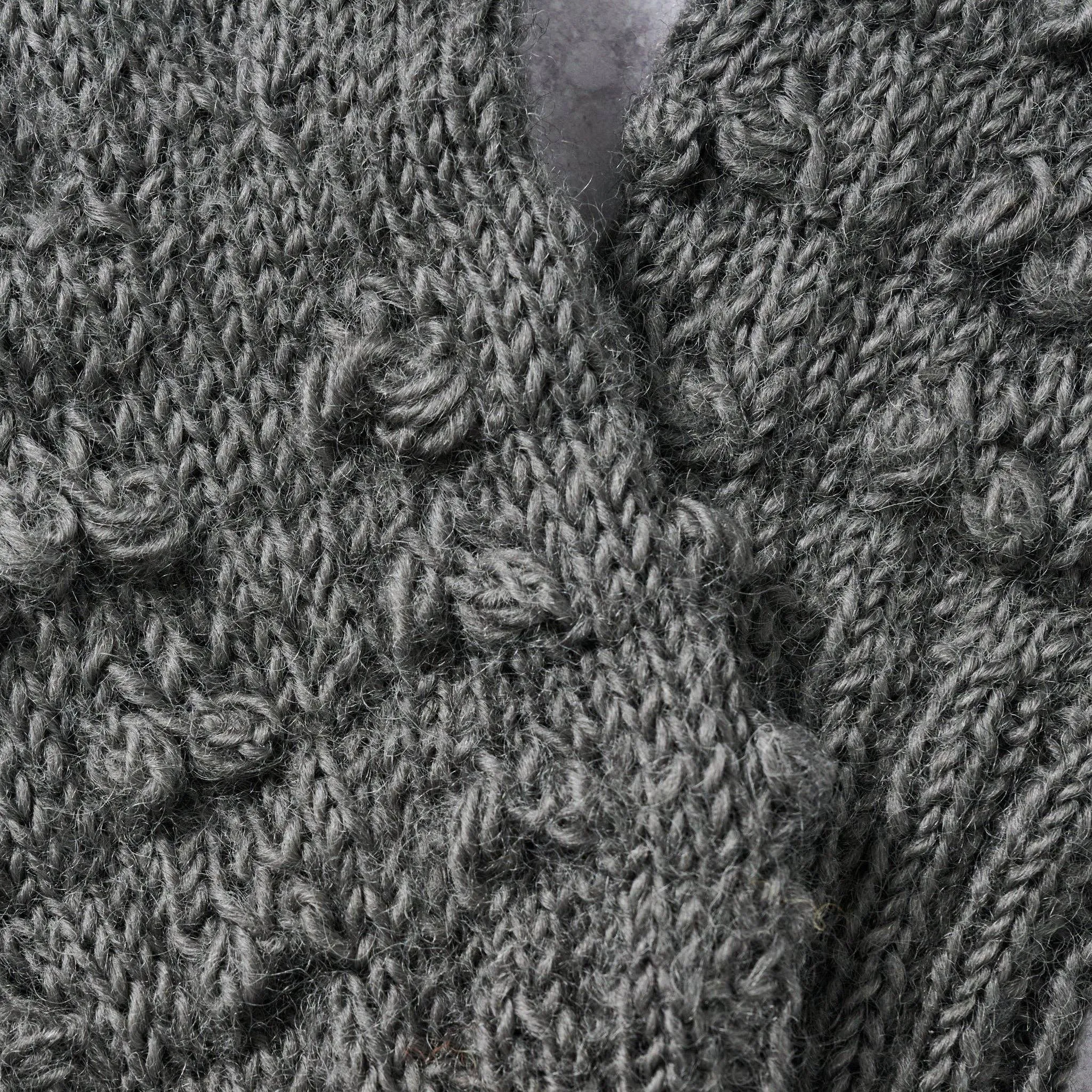 Gray Knobby Wool Gloves
