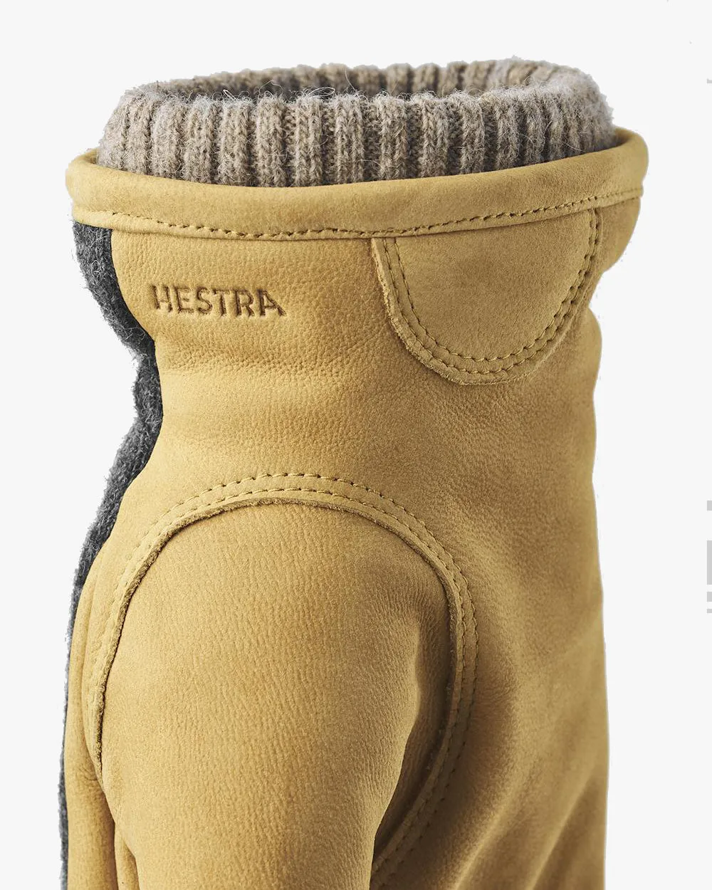 Hestra Noah Goatskin Nubuck & Wool Gloves - Charcoal / Tan