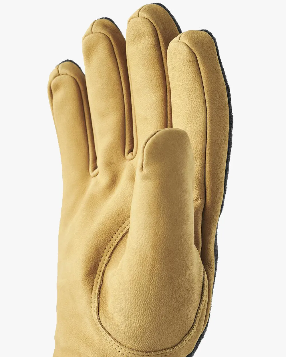 Hestra Noah Goatskin Nubuck & Wool Gloves - Charcoal / Tan