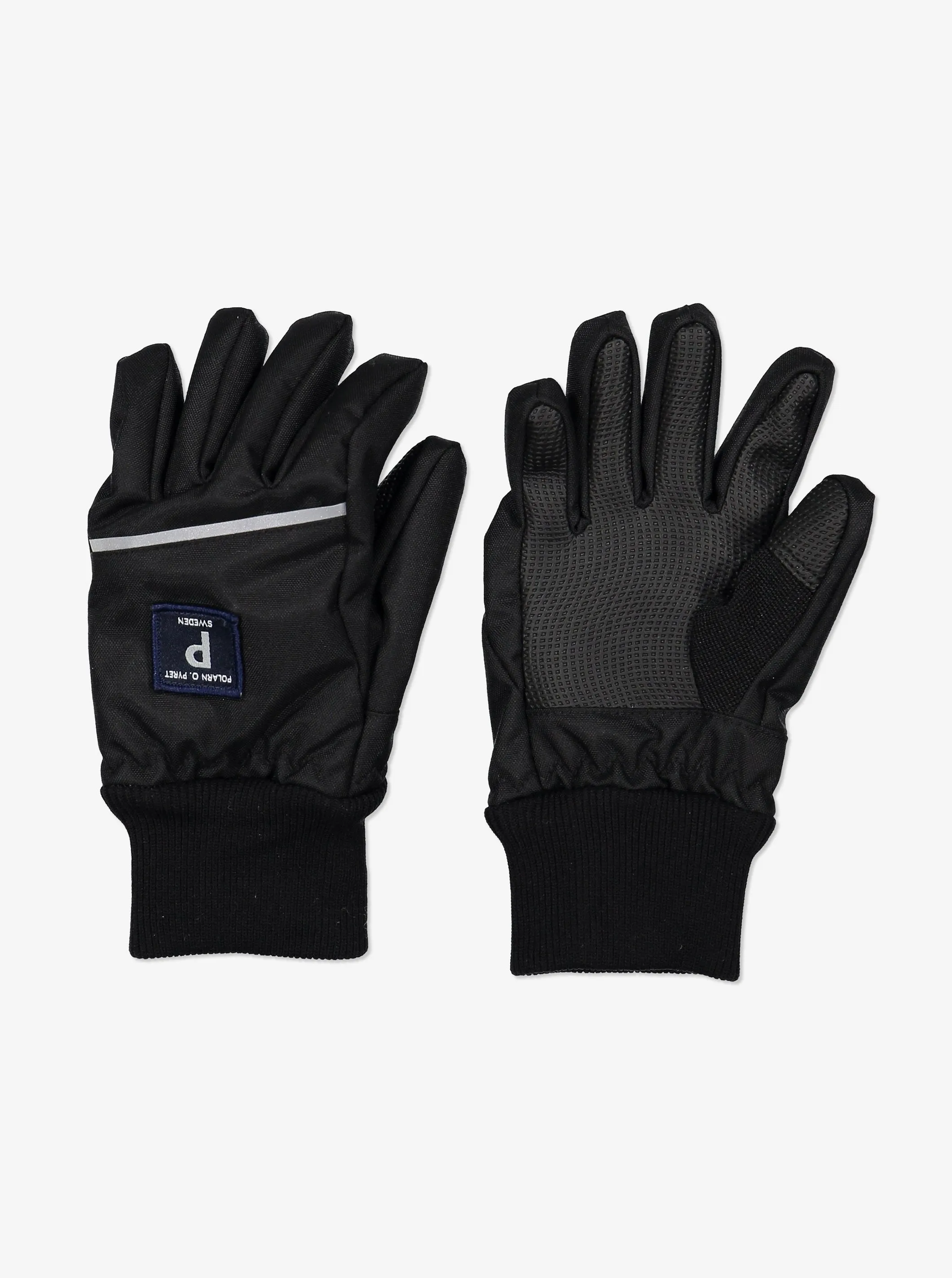 Kids Black Waterproof Shell Gloves