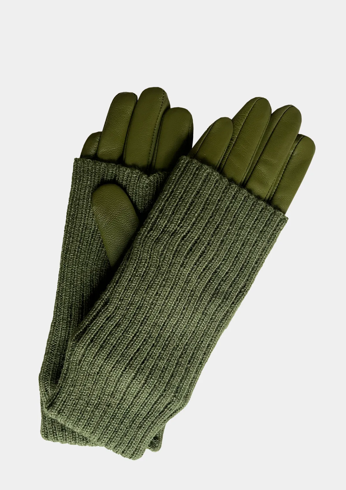 LEATHER & KNIT PULL THROUGH GLOVES