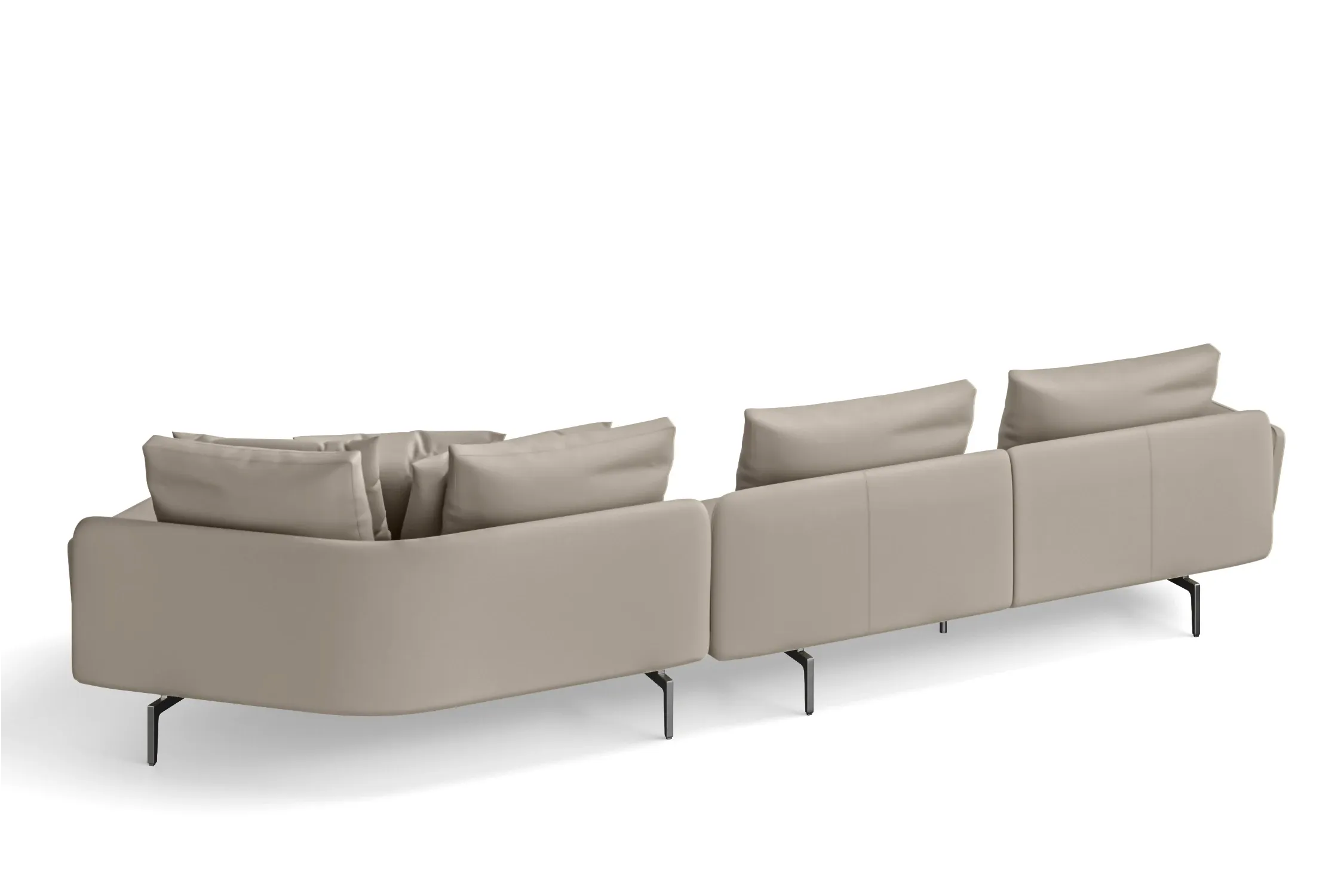 Legnano 4 Seater Right Hand Facing Chaise Lounge Corner Sofa Sand Leather