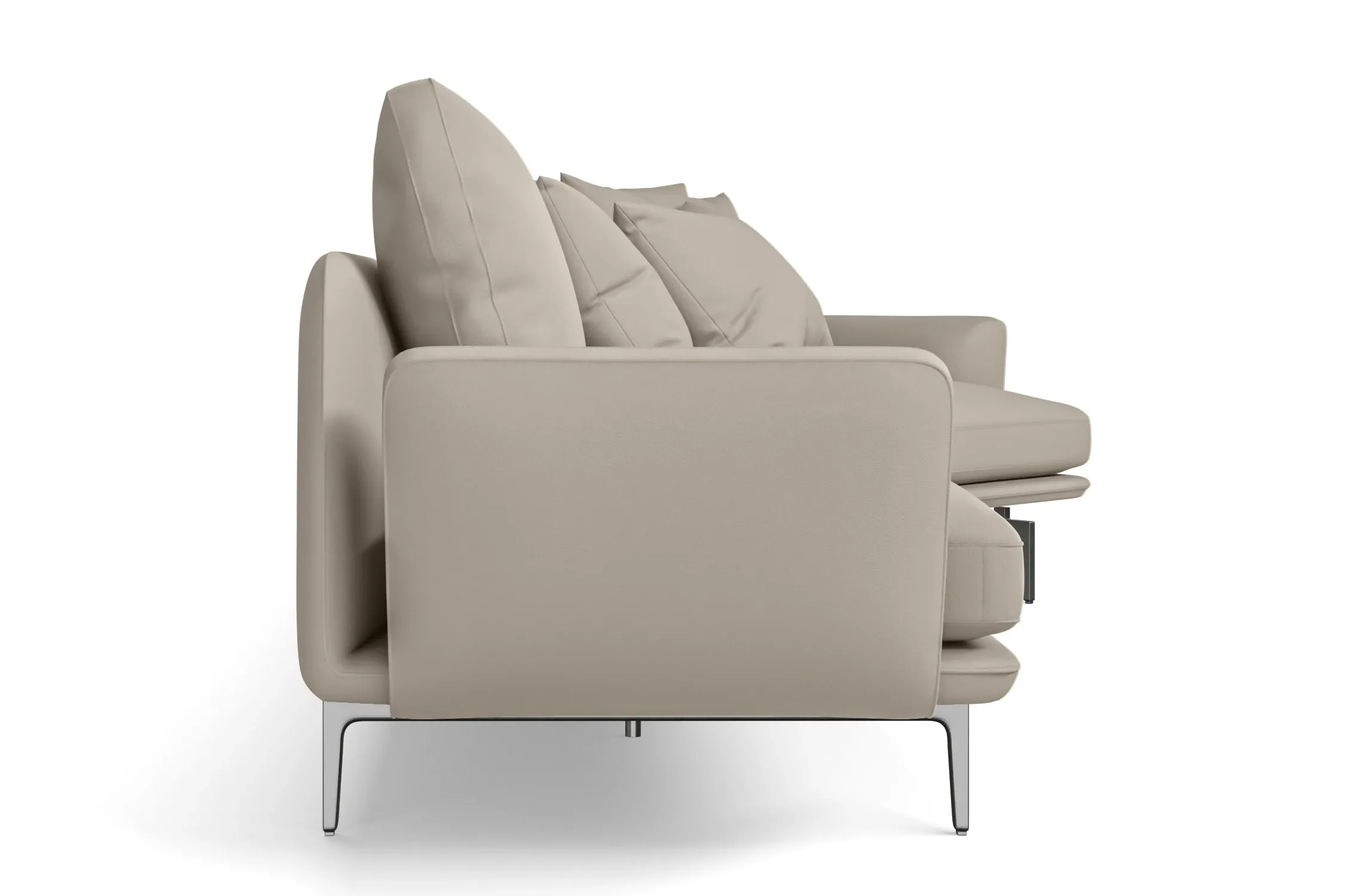 Legnano 4 Seater Right Hand Facing Chaise Lounge Corner Sofa Sand Leather