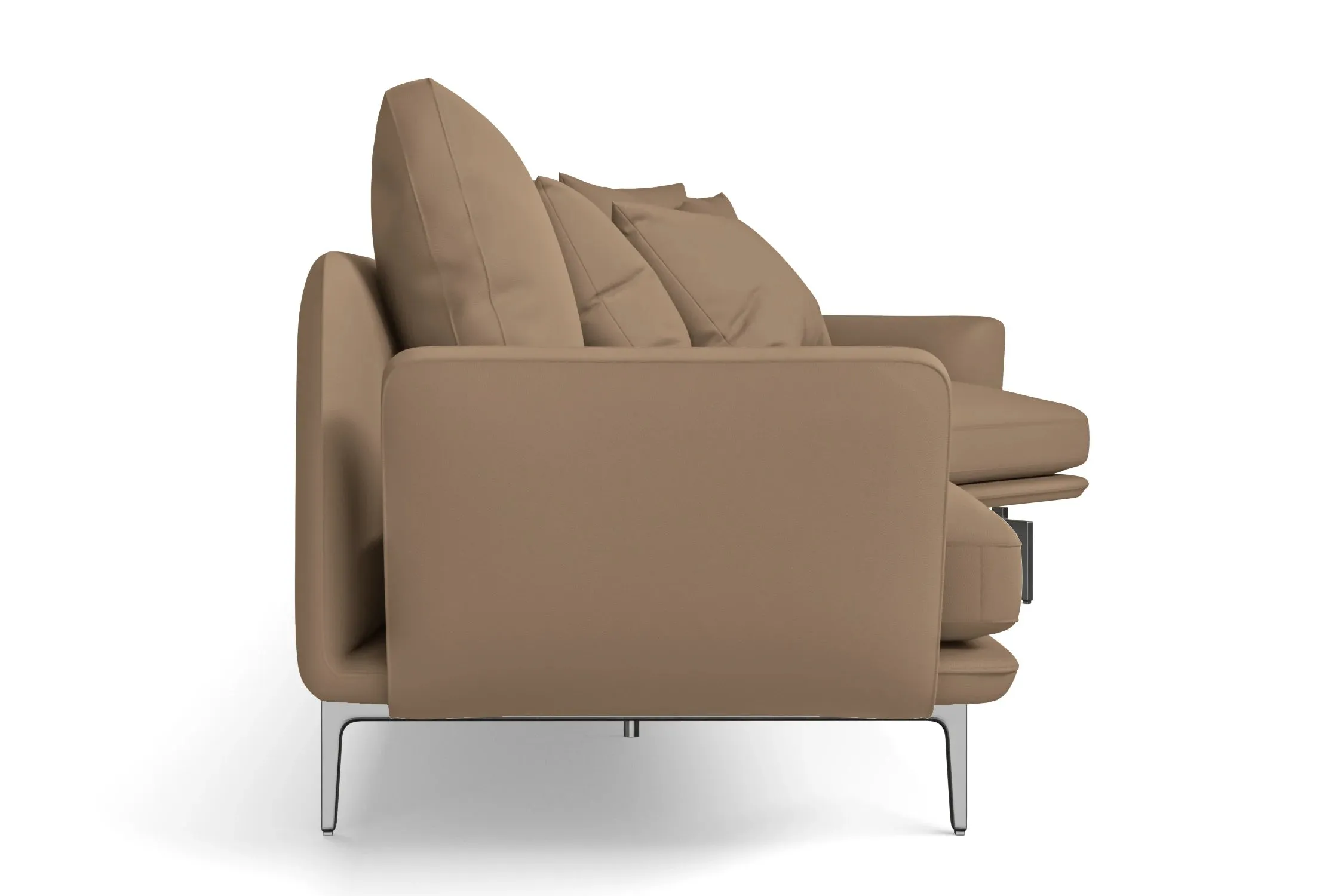 Legnano 5 Seater Right Hand Facing Chaise Lounge Corner Sofa Stone Leather