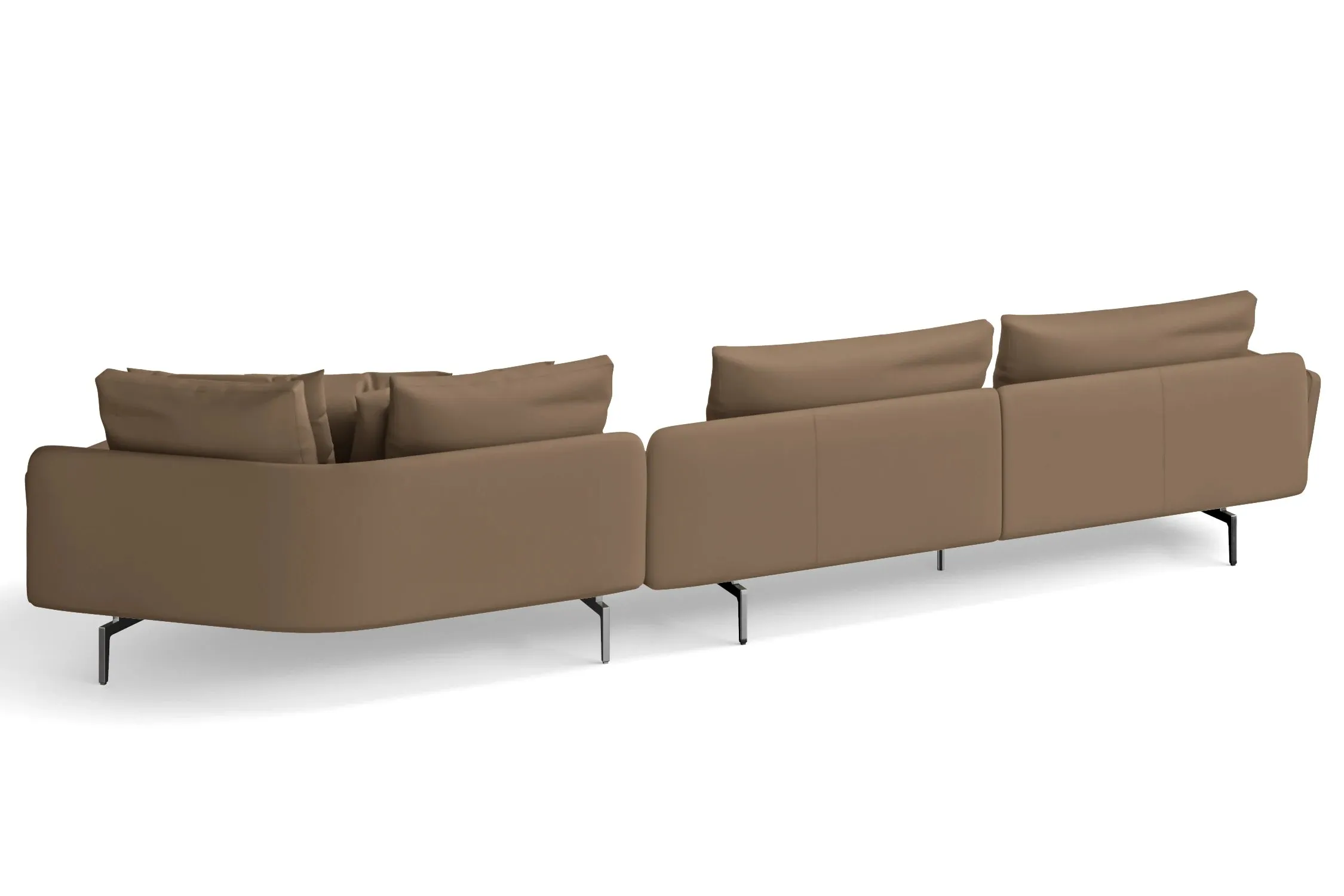 Legnano 5 Seater Right Hand Facing Chaise Lounge Corner Sofa Stone Leather