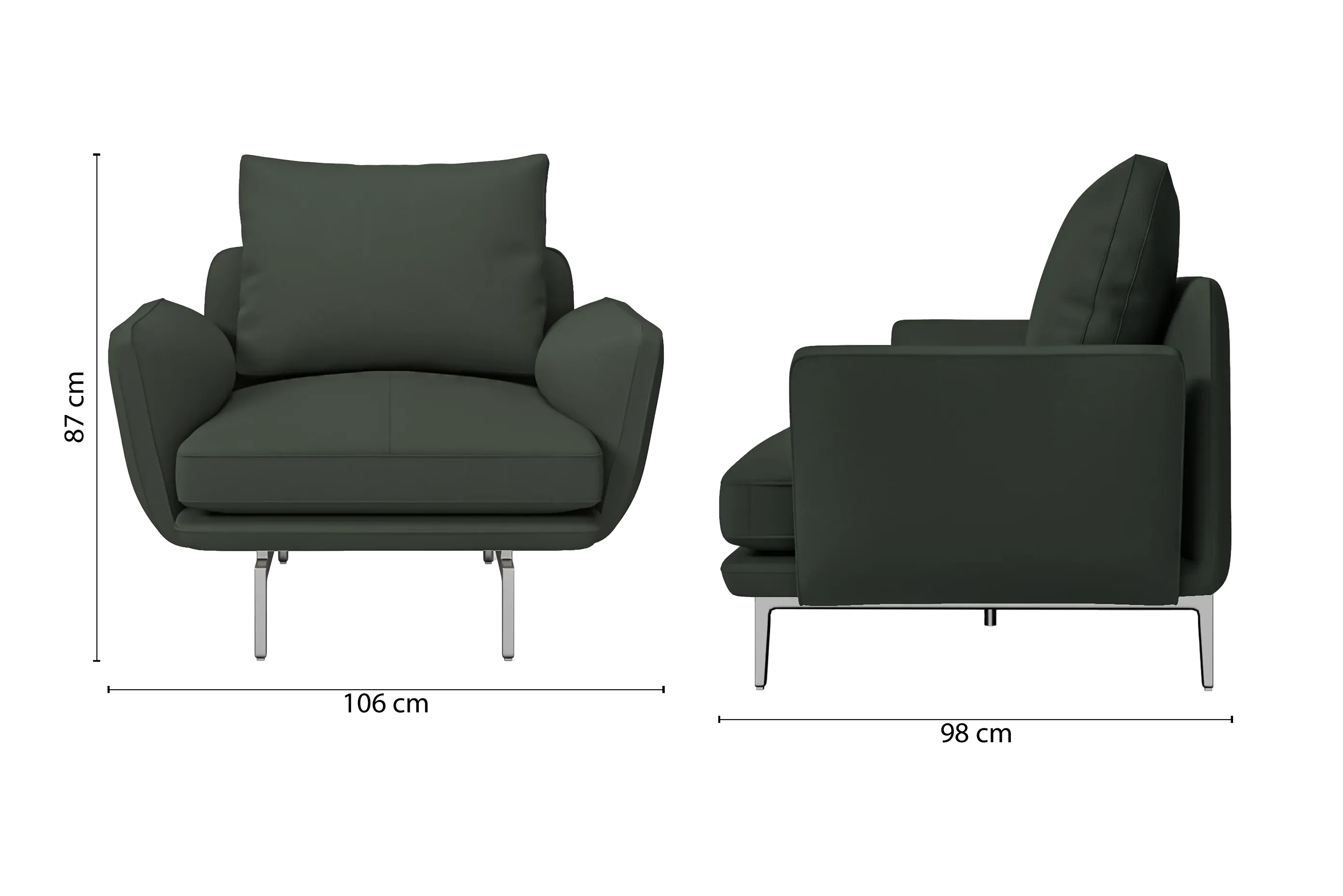 Legnano Armchair Green Leather