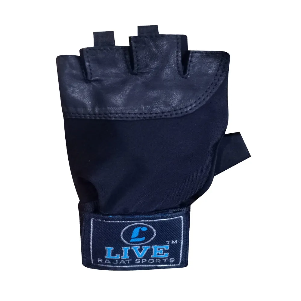 Live Weight Lifting Gloves with 12" Wrist Wrap Support for Workout, Gym, Sports.