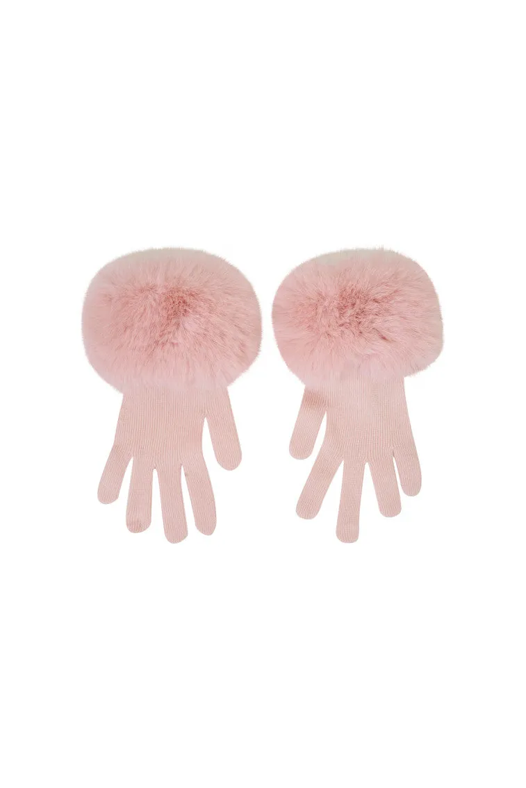 LoveShackFancy x MAX&MOI Adalia Wool-Cashmere Faux Fur Gloves
