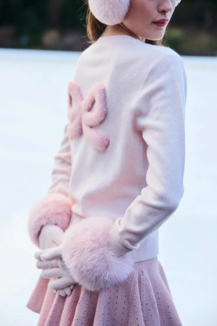 LoveShackFancy x MAX&MOI Adalia Wool-Cashmere Faux Fur Gloves
