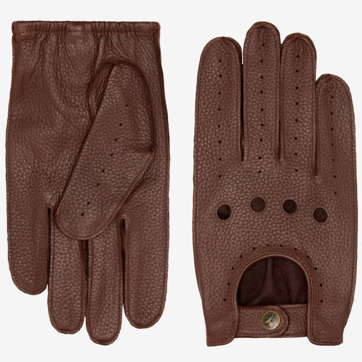 Marley (brown) – luxurious driving gloves made of American deerskin leather