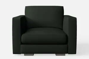 Messina Armchair Green Leather