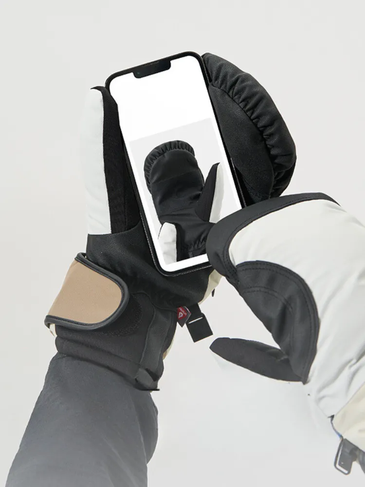 NANEND Colorblock Insulated Ski Mittens