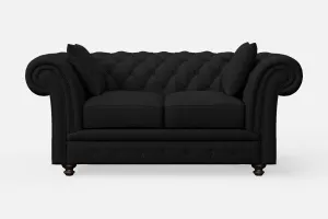 Pesaro 2 Seater Sofa Black Leather