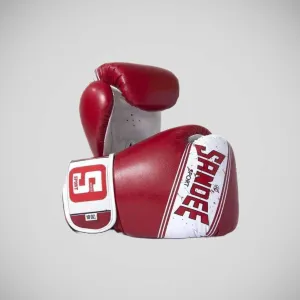 Sandee Sport Hook and Loop Fastening 2 Tone Boxing Gloves White/Red