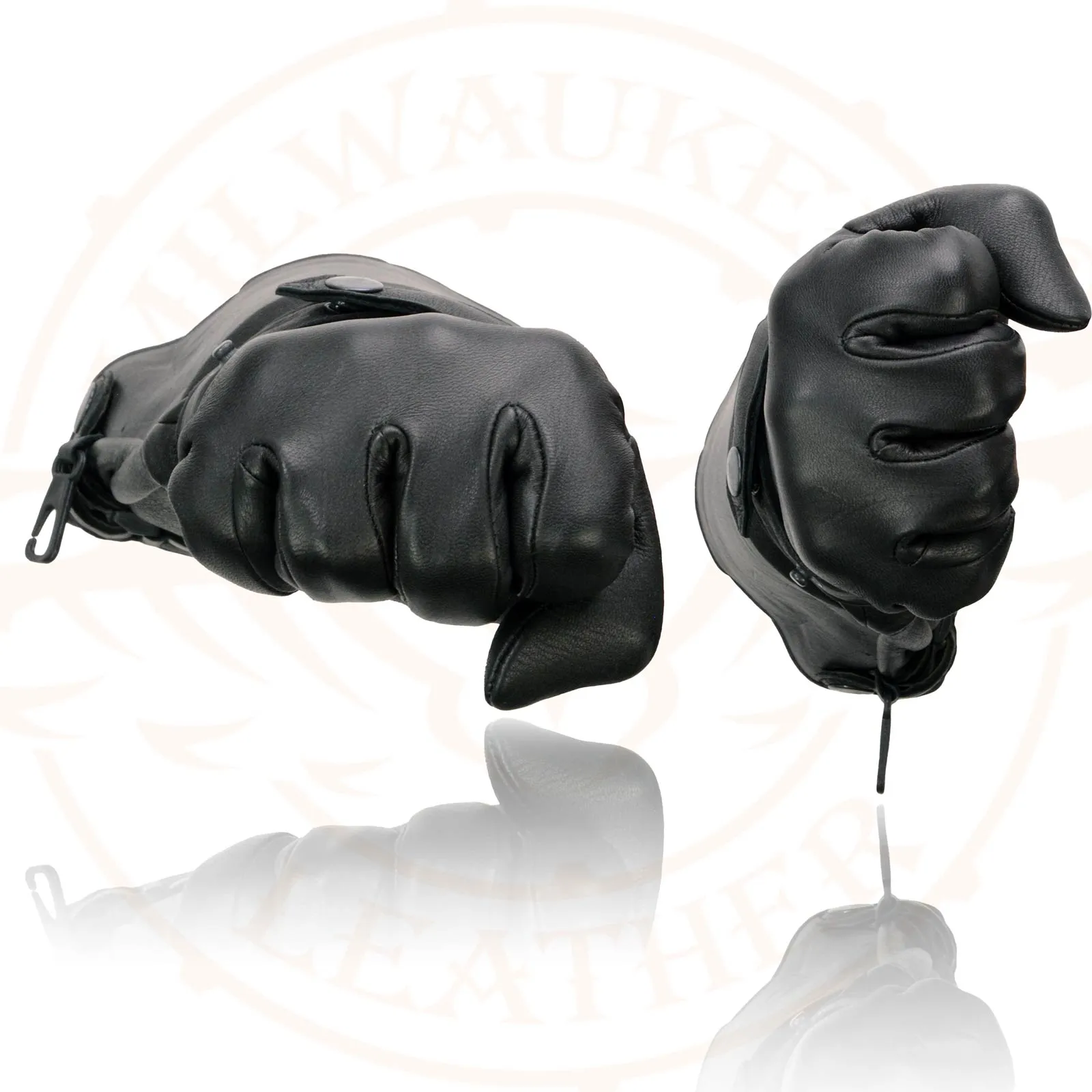 SH857 Men's Gauntlet Motorcycle Hand Gloves- Deerskin Long Cuff with Snap Closure Thermal Lined-SH857