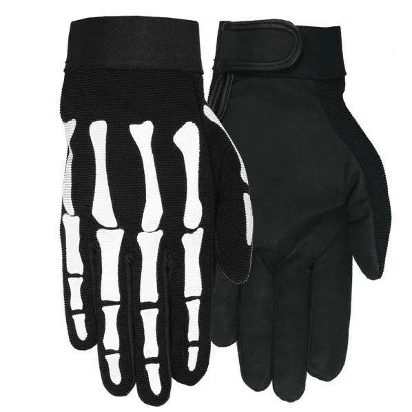 Skeleton Mechanics Motorcycle Biker Gloves Halloween