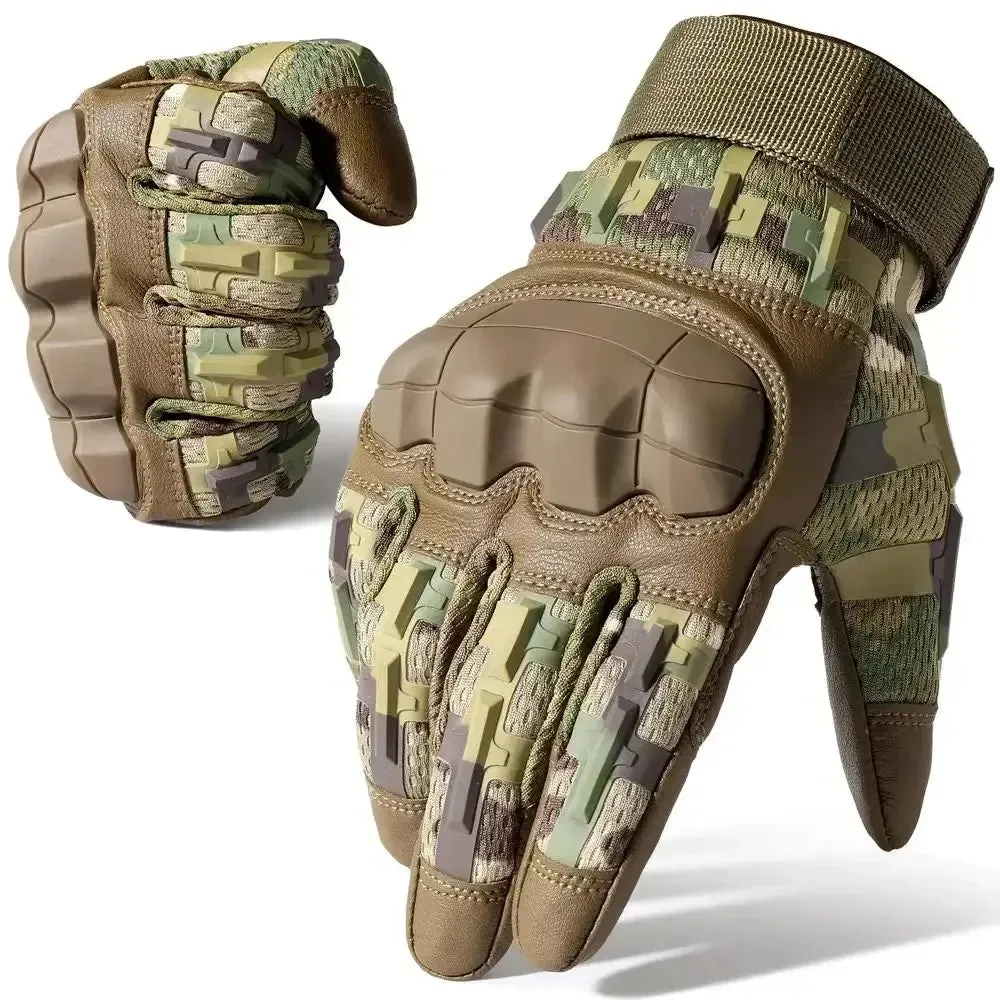 Touch Screen Tactical Full Finger Gloves Combat Paintball Airsoft Hunting Shooting Leather Motorcycle Protective Gear Men Women