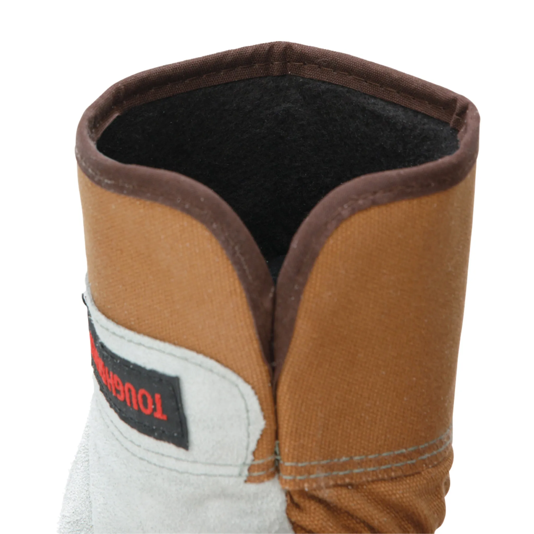 Tough Duck Winter Work Gloves, 100G Thinsulate, Split Leather, Rubberized Safety Cuff, Cotton Duck, All-Season Protection, Leather Knuckle Straps | Sizes M-2XL