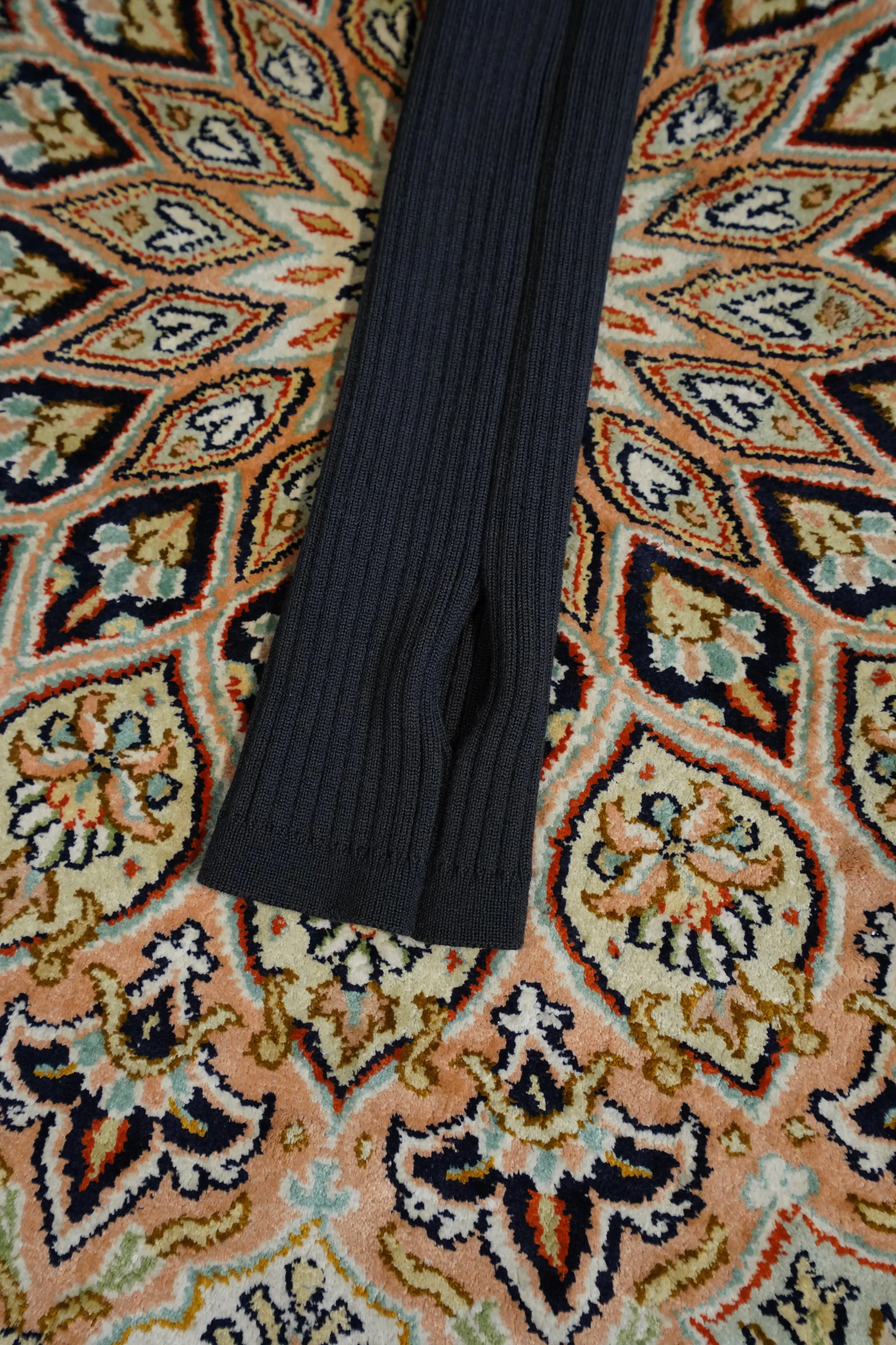 UNIFORME WOOL RIBBED FINGERLESS GLOVES (ANTHRACITE GREY)