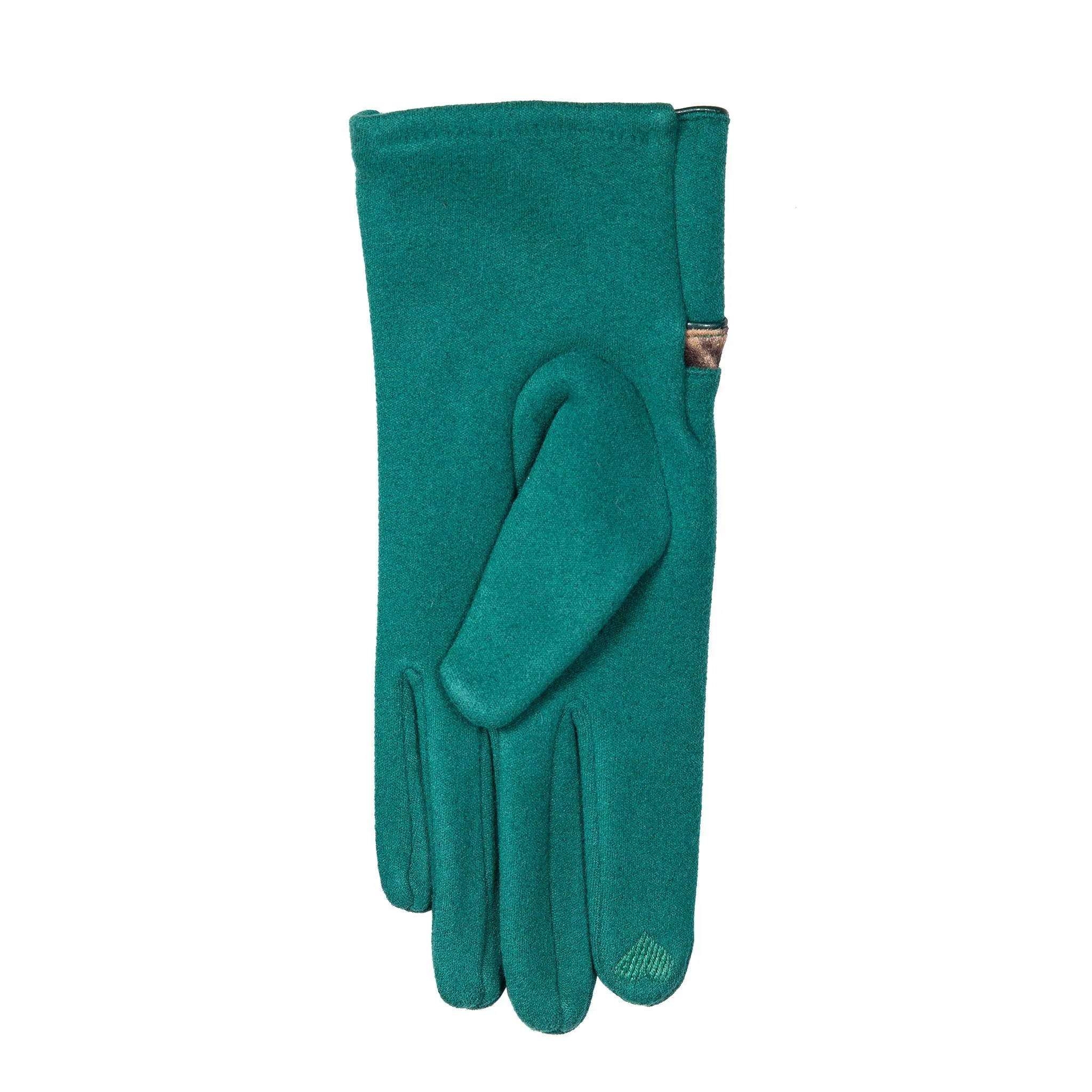 Women’s Touchscreen Velour-Lined Gloves with Zebra Print Detail